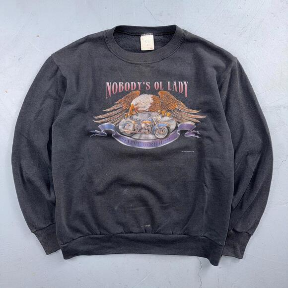Harley-Davidson Other - VTG 80s Harley Davidson Motorcycle Sweatshirt Nobodys Ol Lady Joliet 3D Emblem